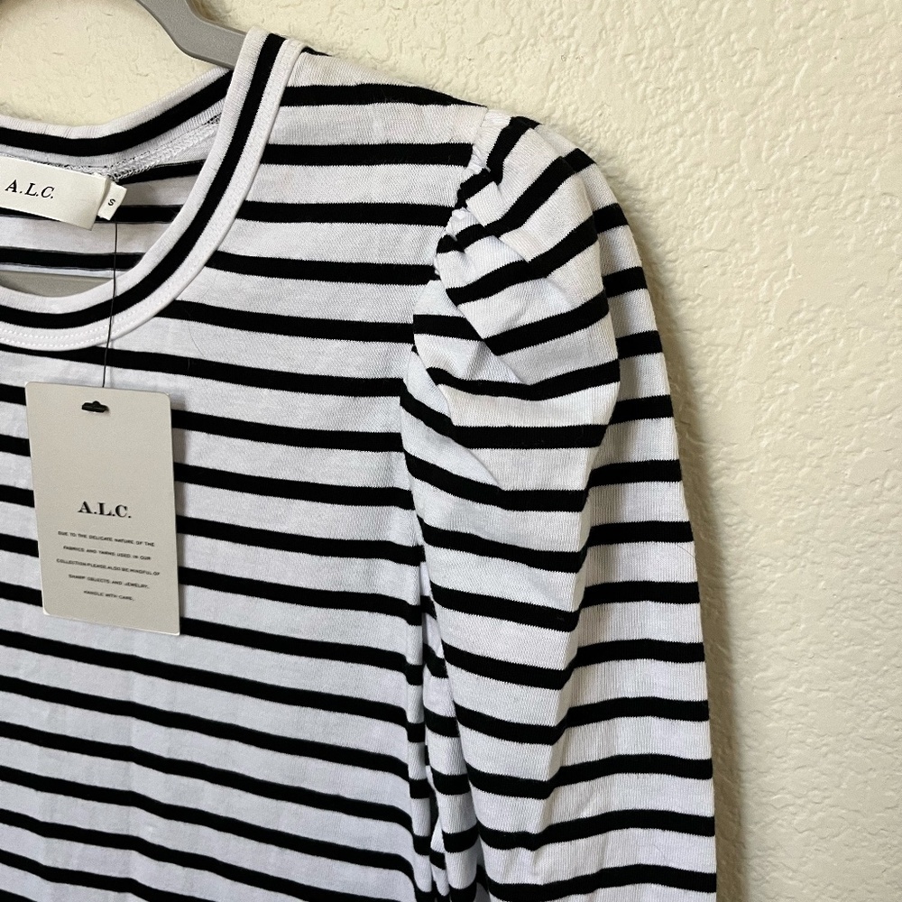 NWT A.L.C | Classic Kidman Jersey Knit Dress in Black and White Stripe | Size S - Picture 8 of 12